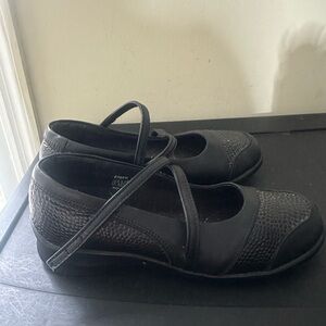 Aetrex Julia Womens Leather Mary Jane Flats Loafers Black Size 8.5 XWide